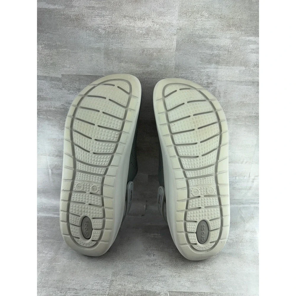 Crocs LiteRide Clog Men Sz 11 Slate Grey Almost White Comfort Shoes 204592
